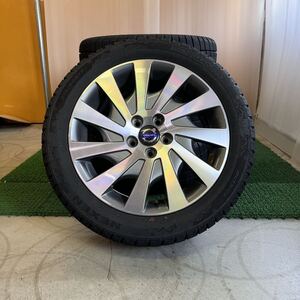 【902】冬タイヤ ボルボV70 純正アルミセット 17×7J+50 108-5H 中古品4本 スタッドレス