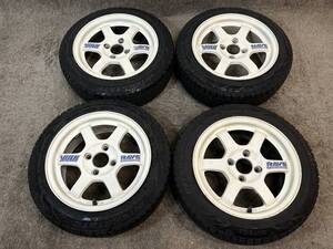 【希少】RAYS TE37 14インチ 6J +38 PCD100 4H VOLKRACING レイズ ボルクレーシング 4穴 4本セット