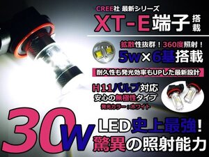 メール便送料無料 LEDフォグランプ ラフェスタ CWEFWN、CWEAWN LEDバルブ ホワイト 6000K相当 H11 CREE製 30W フォグライト 2個セット