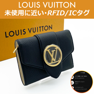 【極上美品】ルイヴィトン LOUIS VUITTON ポルトフォイユ LV ポンヌフ コンパクト M80300 ノワール RFID ICタグ 送料無料 送料込み