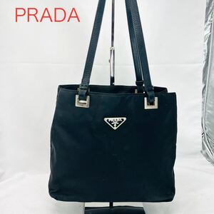 PRADA プラダ　トートバッグ ナイロン　テスート　三角ロゴ　ブラック　ハンドバッグ　 三角ロゴプレート テスートナイロン　 イタリア製