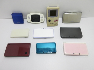 s23443-ty [送料950円] ジャンク○10個セット GB GBA GBASP DS DSLite DSiLL 3DS 3DSLL New2DSLL New3DSLL 各1個 [035-250108]