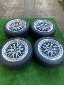 BBS LMP074 075 17×8j +40 9j+40 pcd114.3 5h タイヤイボ残りあり！グッドイヤー　レブスペックRS02 2018年製☆ 1000円売り切り！