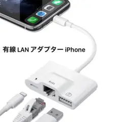 有線 LANアダプター ライトニング iPhone 変換 高速転送 USB 充電