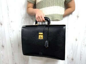 極美品 LOEWE ロエベ アナグラム ビジネスバッグ バッグ レザー 黒 A4収納可 メンズ 72243