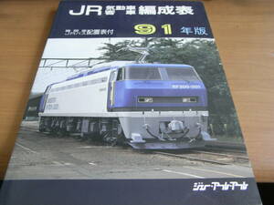 JR気動車客車編成表　91年版 機関車JRバス配置表付　ジェー・アール・アール　●A