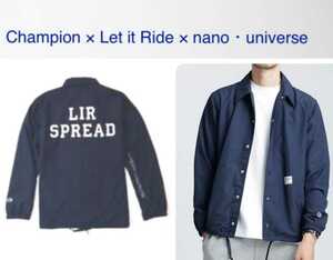 新品国内正規 チャンピオン Champion/別注LET IT RIDE コーチJACKET nano universe ネイビー