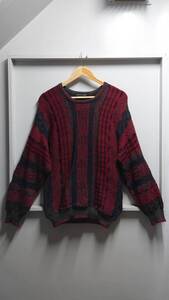 90’s Pierre Cardin “New Zealand Merino” 総柄 ジャガードニット セーター S