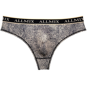 Tバック ビキニブリーフ 下着 メンズ ALLMIX アニマル柄 セクシー ストレッチ 通気性よい 立体感 ワイルド XL ドットヒョウ