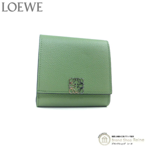 ロエベ （LOEWE） アナグラム コンパクト フラップ ウォレット 二つ折り 財布 C821L57X01 Rosemary（中古）