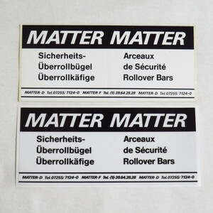 ■MATTER マター ロールケージ ステッカー レプリカ品2枚セット ポルシェ911 930 964 993 ■