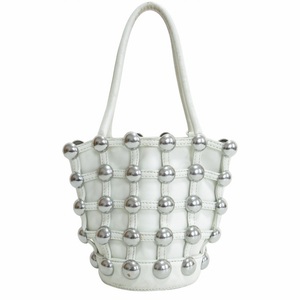 アレキサンダーワン ALEXANDER WANG ROXY CAGE MINI BUCKET バケットバッグ ハンドバッグ バケツ パスケース レザー 白 ホワイト