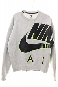 ナイキ NIKE × KIM JONES AS U NRG AM FLC CREWNECK S DD0693-050 キムジョーンズ ラバーロゴ クルーネック スウェット グレー ●241101