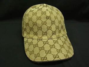 1円 ■美品■ GUCCI グッチ 247238 F4CSN GG柄 ポリエステル×コットン ベースボールキャップ 帽子 メンズ レディース ブラウン系 FF5243