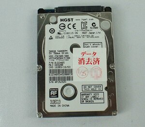 クリックポスト 使用短い 608時間 HGST HCC545050A7E380 500GB HDD 2.5インチ/AVコマンド/SATA/5400rpm 日立 ハードディスク S062016