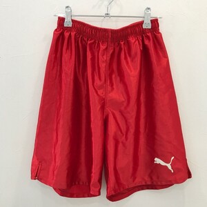 EI637 美品 PUMA ナイロン ハーフパンツ 赤 メンズ L サッカー フットサル