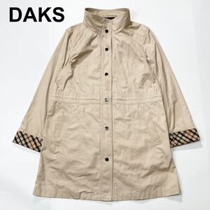 DAKS ダックス ナイロンジャケット ベージュ チェック 40 L レディース B122403-87