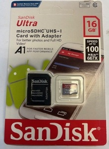 【未開封】サンディスク SanDisk microSDカード SDSQUAR-016G-GN6MA 16GB UHS-1 class10 FULL HD 海外パッケージ品