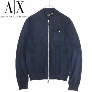 ◆ARMANI EXCHANGE アルマーニ エクスチェンジ コットン ニット×スウェット 切替 Wジップ ブルゾン ジャケット L