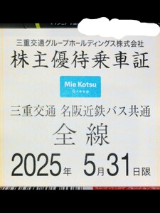 最新三重交通グループ 株主優待乗車証 三重交通 名阪近鉄八風バス 共通全線 株主優待無料乗車券（定期券型）