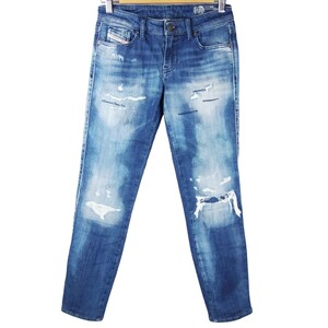 ■DIESEL ディーゼル GRACEY-T 0099S ジョグジーンズ JOGG JEANS / レディース / インディゴ リペア加工 ストレッチ ジョグパンツ size 25