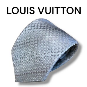 LOUIS VUITTON ルイ・ヴィトン ヴィトン ネクタイ イタリア製 ブラウン ブランド ハイブランド 総柄 ロゴ柄 シルク100% シルバー