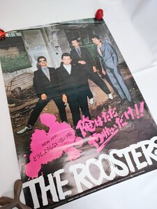 THE ROOSTERS ポスター 美品 当時物 コレクション 昭和レトロ アンティーク ザ・ルースターズ B2サイズ 希少 レア ルースターズ(1122)