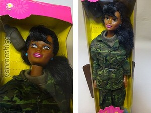 バービードールカスタム品 カモフラージュ迷彩服バービー ミリタリー 軍服 Flower Fun Barbie MATTEL マテル