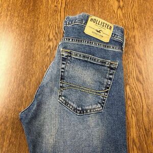 【FE155】HOLLISTER W29 L30 色落ち加工 スキニー ジーンズ ジーパン デニムパンツ ストレッチ生地 メンズブランド古着 ホリスター送料無料