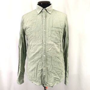 日本製★JOURNAL STANDARD★長袖シャツ【メンズM/オリーブグリーン/緑】ボタンダウン/Tops/Shirts◆BH874