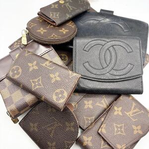 1円 全10品 美品有り！ CHANEL キャビアスキン ココ LOUIS VUITTON モノグラム ダミエ 長財布 ポーチ コインケース キーケース 転売商材 卸