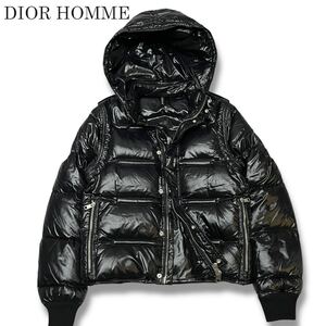 56 国内正規品 DIOR HOMME ディオールオム08AW DOWN JACKET 8H3142030418 ナイロン ダウンジャケット ブラック 44 メンズ イタリア製