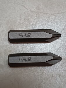 【送料無料】未使用 メーカー不明 ショック用ドライバービット 5/16(7.93mm) 36mm プラス2 （2本組）（1）　