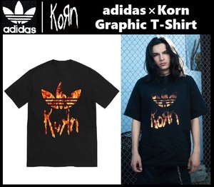 Mサイズ ★新品 adidas x Korn Graphic T-Shirt Black アディダス x コーン グラフィック Tシャツ ブラック 黒 IN9098