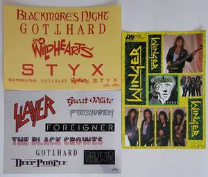 特典 ステッカー HM 3枚 WINGER SLAYER DEEP PURPLE WILDHEARTS STYX GOTTHARD BLACK CROWES GREAT WHITE FORBIDDEN HEAVY METAL STICKER