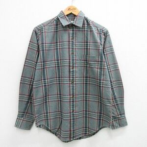 M/古着 エルエルビーン LLBEAN 長袖 ブランド シャツ メンズ 80s 緑系他 グリーン チェック 24feb03 中古 トップス