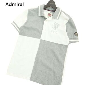 Admiral ARCHIVE アドミラル 春夏 ロゴワッペン 刺繍★ 半袖 鹿の子 切替 ポロシャツ Sz.M　メンズ　C4T05771_6#A