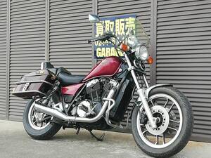 NV750カスタム(NV750Custom)(RC14) 旧車アメリカン！ エンジンガードとサイドBOXとリアキャリア付！ メーター距離25000キロ台！ 福島発！