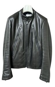 MAISON MARGIELA 5-ZIP LEATHER JACKET レザー　ライダース　ブラック　八の字 44 2015AW スタッフインターナショナル