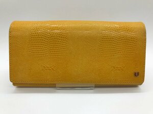 ■【YS-1】 エマニュエル・ウンガロ Emanuel Ungaro 長財布 ■ 黄色 イエロー系 小銭入れ有り 横19cm×縦10cm 【同梱可能商品】K■