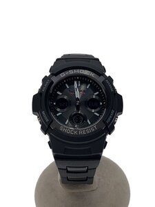 CASIO◆ソーラー腕時計・G-SHOCK/デジアナ/ブラック/ブラック/SS/AWG-M100SBC-1AJF