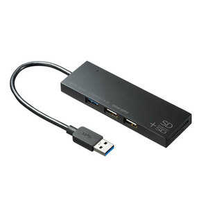 【5個セット】 サンワサプライ USB3.1+2.0コンボハブ カードリーダー付き ブラック USB-3HC316BKNX5