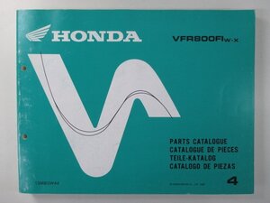 VFR800FI パーツリスト 4版 ホンダ 正規 中古 バイク 整備書 JH2RC462 JH2RC46A JH2RC46B JH2RC46C JH2RC46U 車検 パーツカタログ 整備書