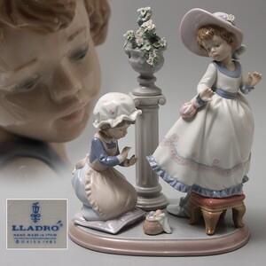 PJ284. 【LLADRO リヤドロ】「お好みに手なおし」 少女 花 フィギュリン 陶製人形 5344 / 西洋美術置物オブジェリアドロ