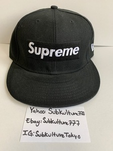 【新品】 Supreme　シュプリーム　Box Logo New Era ニューエラ　FLAGS 7 1/8 rare new キャップ ブラック　帽子　希少