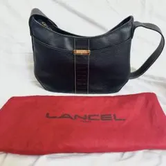 ランセル フルレザー ショルダーバック 　紺　LANCEL