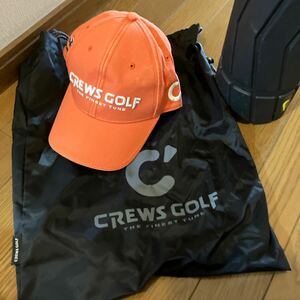 お探しの方。郵送料込み。　激レア物、支給品モデル　CREWS GOLF ツアー キャップ とシューズバック