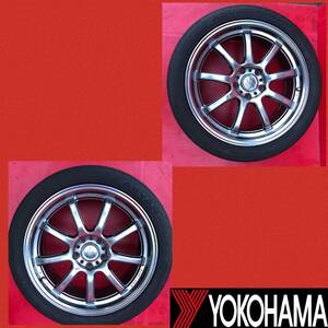 RAYS レイズ GRAM LIGHTS グラムライツ 18インチ 7.5J +48 5穴 PCD114.3 235/40R18 2本 シルビア　チェイサー ドリフト車（6/3）