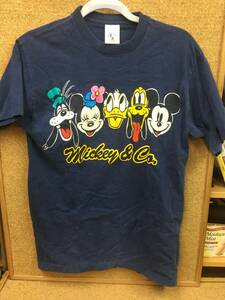 ★輸入　Tシャツ　ディズニー　ミッキー　Micky＆Co　Mサイズ　紺　Used　ビンテージ　レトロ