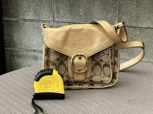 【COACH】コーチ ショルダーバッグ/シグネチャー/キャンバス/KHK/斜め掛け/ベージュ/肩掛け/ブランド品　:YU